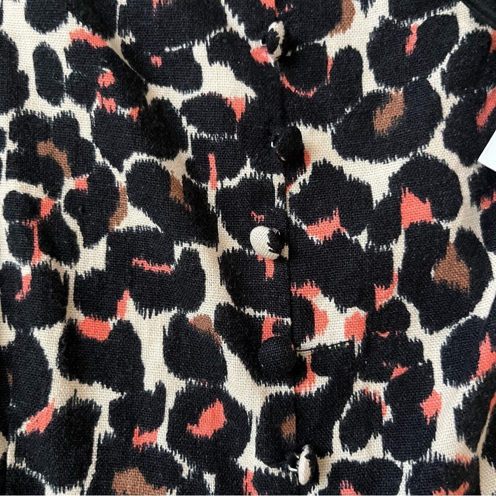 New with tags Who What Wear leopard print square neck puff sleeve mini dress XS - Picture 8 of 8